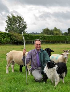 Chris Farnsworth with sheepdog Fen in Bromham
